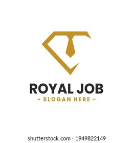 Plantilla de diseño del logotipo de trabajo de naturaleza. Ilustración vectorial de la hoja combinada con forma de corbata.