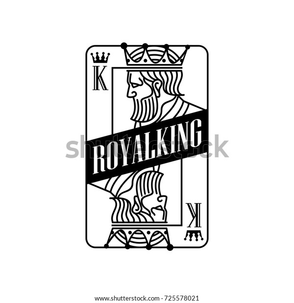 Royal King Black Playing Card Illustration