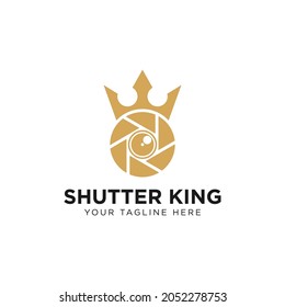 Royal King Crown Queen Shutter Lens Aperture Camera Photography Logo Design Vector