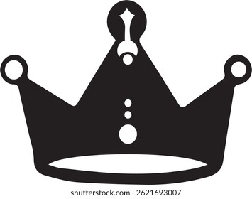 Royal King Crown Silhouette vector black king symbol 