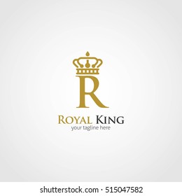 Plantilla de logotipo de diseño real King. Ilustración vectorial