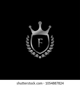 Royal King F Letter Silver Logo