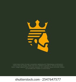 royal king head logo. lord logo illustration design. symbol of monarchy, queen