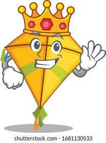 The Royal King of kite cartoon character design with crown