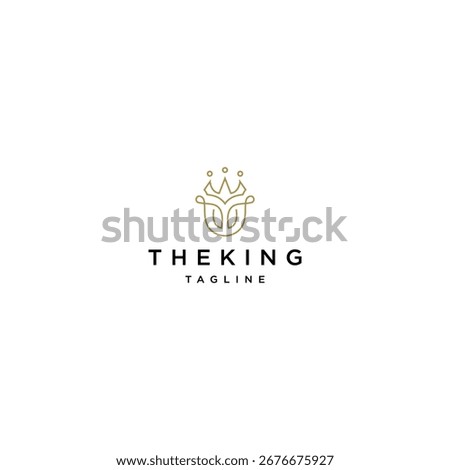 Royal king line logo vector design template