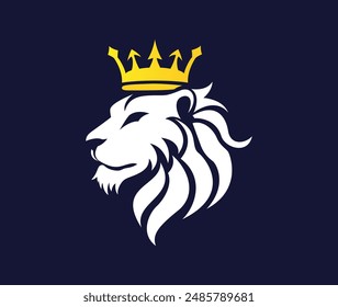 Royal king lion crown logo	