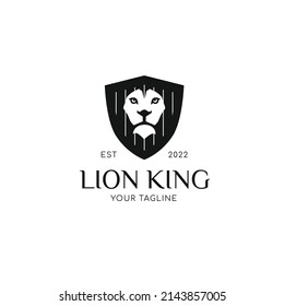 Royal king lion crown symbol - Elegant black Leo animal logo. 
