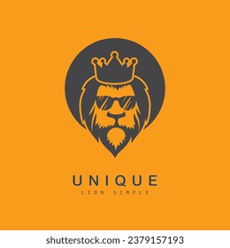 Royal king lion crown symbols. Star lion logo with Premium luxury brand identity icon. Vector illustration.