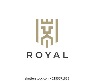 Royal King Lion Logo Mark. Abstract Gold Leo Crown Icon. Luxury Bold Business Brand Identity Emblem. Vector Illustration.