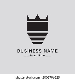 diseño del logo real y rey con forma de cara de rey
