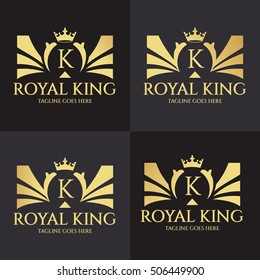 Royal King logo design template ,Luxury logo design concept ,Vector illustration
