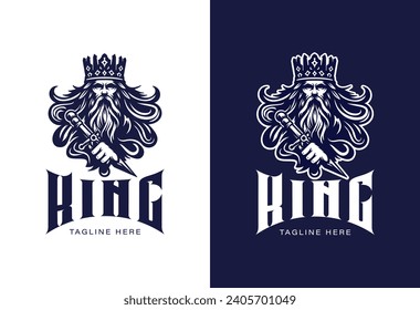 royal king logo. lord logo illustration design. symbol of monarchy