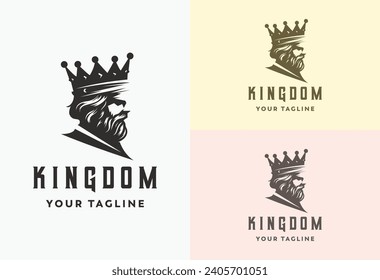 royal king logo. lord logo illustration design. symbol of monarchy