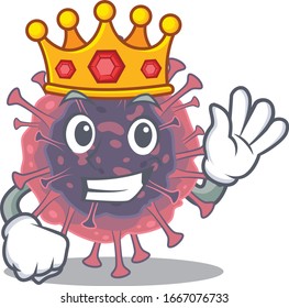 The Royal King of microbiology coronavirus cartoon character design with crown