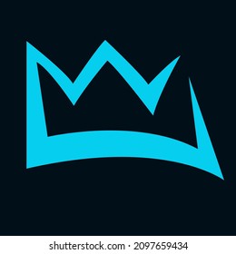 Royal king negative blue line logo
