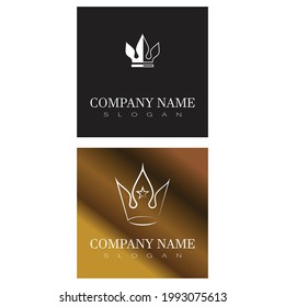 Diseño del logotipo del Royal King Queen Crown Elegant Luxury