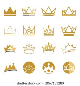 Royal King Queen Crown Elegant Luxury logo design