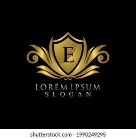Royal King Shield Letter E Logo Design