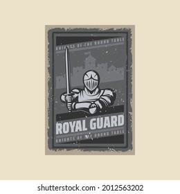 royal knight warrior poster  retro vintage