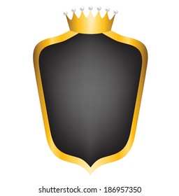 Royal label with black shield and crown 