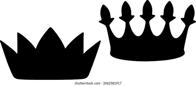 Grandes coronas reales. Imagen vectorial.