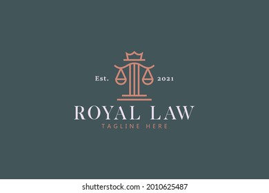 Royal Law and Justice Concept Logo. Unique and Premium Brand Symbol. Legal and Firm Business.