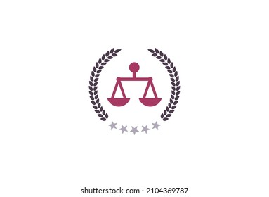 Royal Law Scale Logo Symbol Design. Vector Logo Template. A modern and professional symbol of justice with luxury calligraphic crest. Classic heraldry monogram emblem for court jury attorney lawyer.