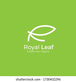 Royal Leaf or RL (Illustration) Logo Design Template 