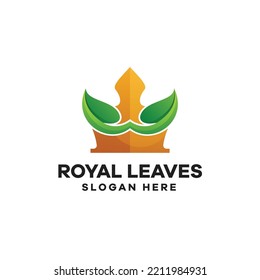 Royal Leaves Gradient Logo Design