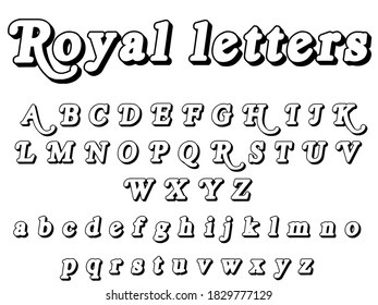 Royal letters alphabet , vector illustration