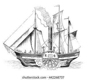 Biblioteca Real, facsímil de un corte de madera ejecutado y publicado en China durante la guerra con Inglaterra, ilustración vintage. Magasin Pittoresque 1843.