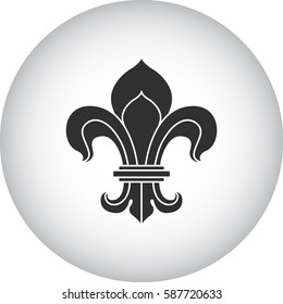 Royal lily or fleur de lis symbol simple silhouette icon on background