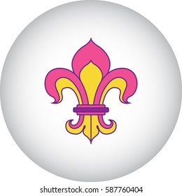 Royal lily or fleur de lis symbol simple flat icon on background