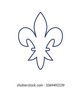 Royal lily, flower of king, iris of queen. Elements for design. Vector. Flat style black icon on white.