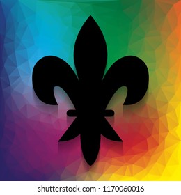 Royal lily, flower of king, iris of queen. Elements for design. Vector. Flat style black icon on white.