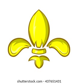Royal lily icon, cartoon style