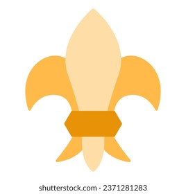 Royal lily icon. Fleur de lis vector illustration. Symbol of French monarchy
