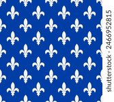 Royal lily seamless pattern. Canadian province of Quebec background. Fleur de Lys vector template for wrapping paper, wallpaper, fabric, etc