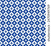 Royal lily seamless pattern. Canadian province of Quebec background. Fleur de Lis rhombus pattern.  Vector template for wrapping paper, wallpaper, fabric, etc
