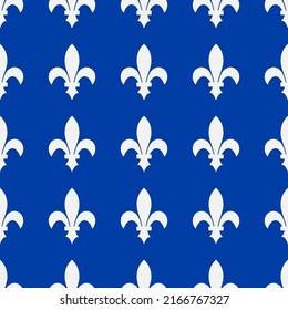 Royal Lily  Seamless Pattern. Canadian Province Of Quebec Background. Fleur De Lis  Vector Template For Wrapping Paper, Wallpaper, Fabric, Etc.