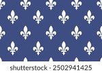 Royal Lily Seamless pattern. Flag Canadian province of Quebec motif