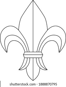 Royal lily sign. Lily symbol outline.