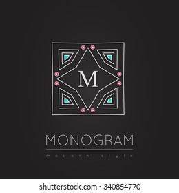 Royal linear modern monogram, logo vector template. Hotel logo. Kings symbol.