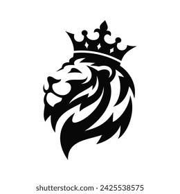 Royal Lion crown logo template. Elegant gold Leo crest symbol. Premium king brand identity icon. Luxury company sign. Vector illustration.