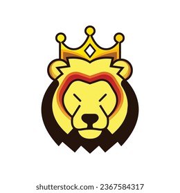 Royal Lion Head Logo Design Crown Lion Logotype