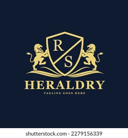 Royal Lion Heraldic minimalis Logos