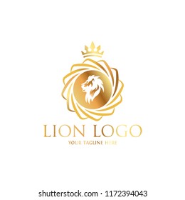 Royal Lion King logo design. Lion Crests logo. King royal symbol, Men Fashion brand identity.