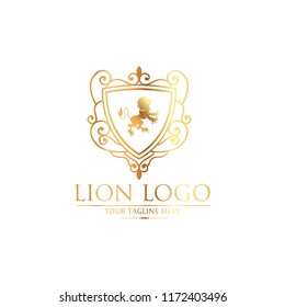 Royal Lion King logo design. Lion Crests logo. King royal symbol, Men Fashion brand identity.