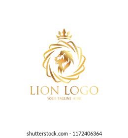 Royal Lion King logo design. Lion Crests logo. King royal symbol, Men Fashion brand identity.