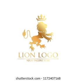 Royal Lion King logo design. Lion Crests logo. King royal symbol, Men Fashion brand identity.